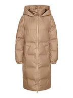 Kurtki damskie - VERO MODA Damska kurtka puchowa VMNOE LONG COATED COAT BOOS CP, Tigers Eye, M - miniaturka - grafika 1