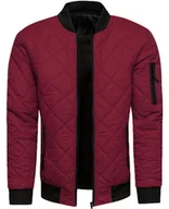 Kurtki męskie - Kurtka męska przejściowa bordowa bomberka Recea - miniaturka - grafika 1