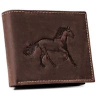 Portfele - Ciemnobrązowy poziomy portfel męski ALWAYS WILD duży pojemny na karty gotówkę i dokumenty nubukowa skóra naturalna ochrona RFID STOP - miniaturka - grafika 1