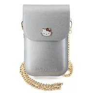 Etui i futerały do telefonów - Torba HELLO KITTY Leather Metal Logo Chain Srebrny - miniaturka - grafika 1