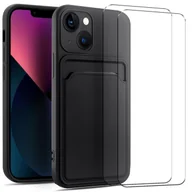 Etui i futerały do telefonów - zestaw ochronny 2 w 1 dla Apple iPhone 11 Pro składa się z 2x szklanej osłony ekranu 9H i 1x silikonowego etui w kolorze czarnym - miniaturka - grafika 1