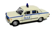 Samochody i pojazdy dla dzieci - Fiat 125p 1:39 Milicja biały WELLY - miniaturka - grafika 1