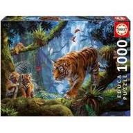 Puzzle - Educa Puzzle 1000 elementów, Tygrysy na drzewie - miniaturka - grafika 1