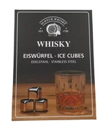Pozostałe akcesoria barmańskie - Metalowe kostki lodu do whisky drinków napojów stal nierdzewna szczypce woreczek - miniaturka - grafika 1