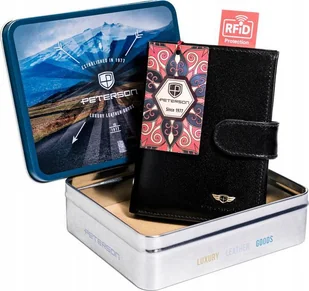 Peterson Pionowy portfel męski na zatrzask Peterson NoSize - Portfele - miniaturka - grafika 1