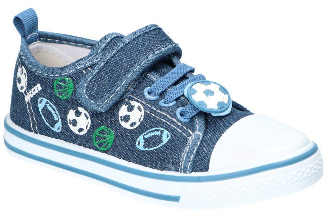 AMERICAN TEN164 KAPCIE TRAMPKI BUTY DZIECIĘCE RZEP WKŁADKA SKÓRZANA BLUE 26