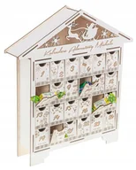 Ozdoby bożonarodzeniowe - KALENDARZ ADWENTOWY dla dzieci Domek na ŚWIĘTA OZDOBA DREWNIANA IMIĘ GRAWER - miniaturka - grafika 1