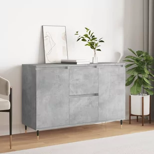 vidaXL Szafka, szarość betonu, 104x35x70 cm, materiał drewnopochodny - Komody - miniaturka - grafika 1