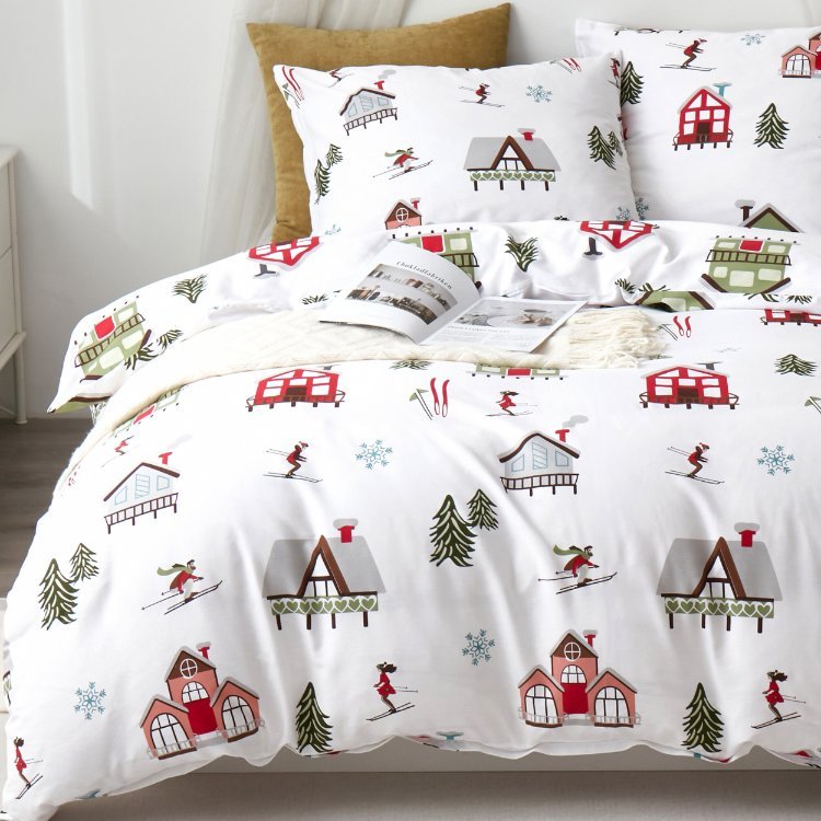 DZIECIĘCA POŚCIEL ŚWIĄTECZNA CIEPŁA ZIMOWA 140x200 Z POSZEWKĄ 100% BAWEŁNA