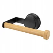 Pudła i pojemniki do przechowywania - UCHWYT NA PAPIER Z PRZYSSAWKĄ CZARNY BAMBUS MAXIM - miniaturka - grafika 1