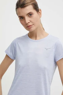Mizuno t-shirt do biegania Impulse core kolor fioletowy - Koszulki sportowe damskie - miniaturka - grafika 1