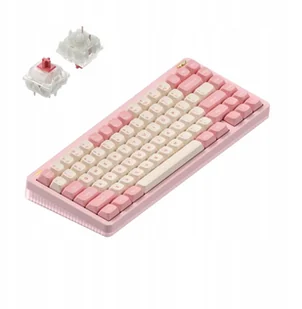 Nuphy - Halo75 v2 Wireless Mechanical Keyboard - Bezprzewodowa Klawiatura Mechaniczna Sakura Fizz Silent Red Clear-Top - Klawiatury - miniaturka - grafika 1