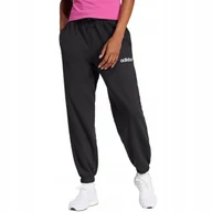 Dresy damskie - Spodnie damskie adidas Essentials Linear French Terry Cuffed czarne JC5948 - miniaturka - grafika 1
