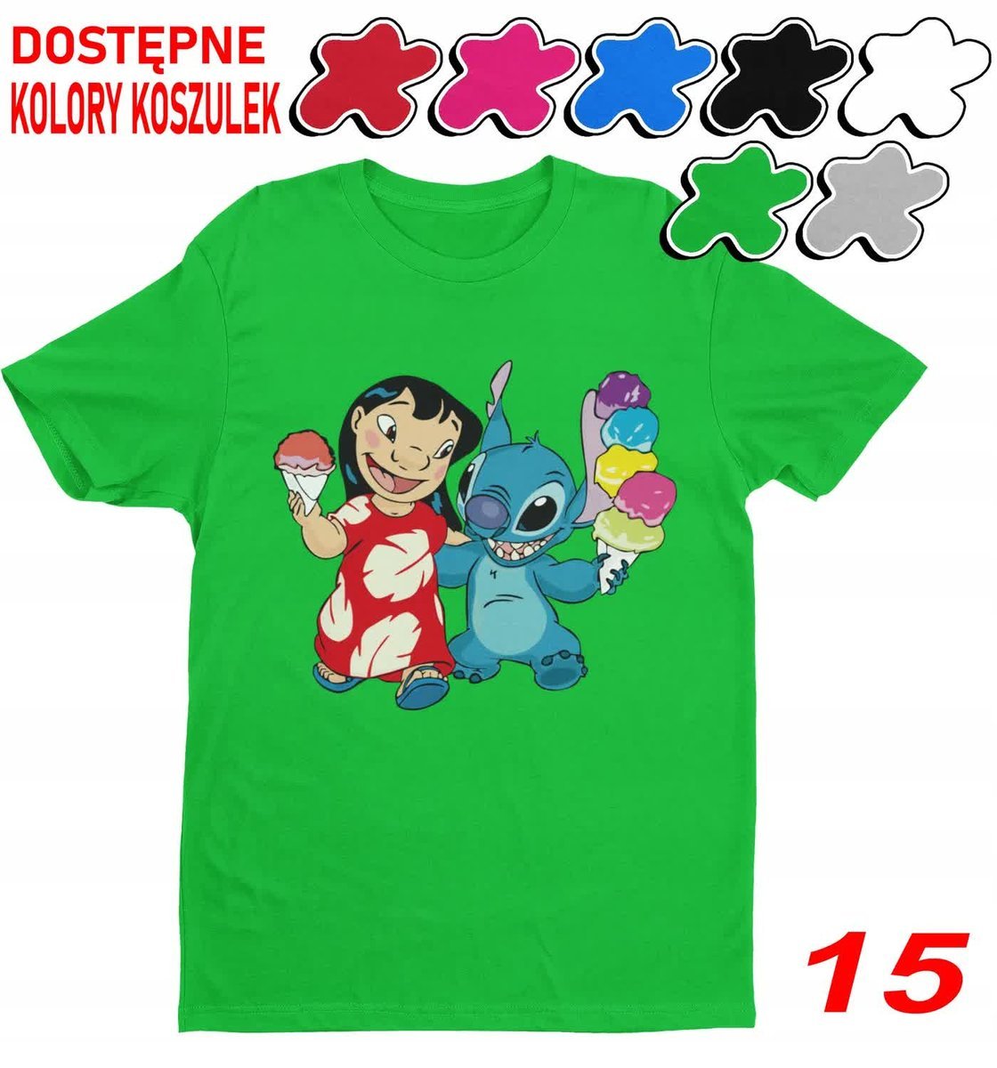 Dziecięca Koszulka T Z Nadrukiem Duży Wybór Lilo I Stitch Stich -M 134-140