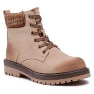 Botki damskie - Trapery Clara Barson WS2911-03 Beżowy - miniaturka - grafika 1
