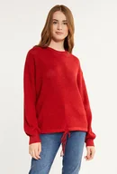 Swetry damskie - Sweter damski z wiązaniem - Monnari - miniaturka - grafika 1