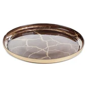 Tace i patery - Patera Dekoracyjna Ze Szkła Suzi 28X2 Złota + Brązowa - miniaturka - grafika 1