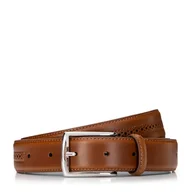 Paski - Męski pasek skórzany z perforacjami brązowy - miniaturka - grafika 1