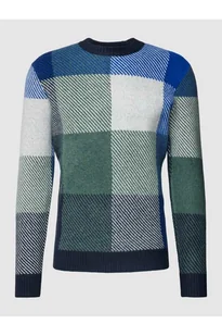 Sweter z dzianiny z prążkowanym, okrągłym dekoltem - Tom Tailor - Swetry męskie - miniaturka - grafika 1
