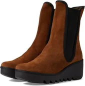 Botki damskie - FLY LONDON BOTKI BRĄZOWE NA KOTURNIE WSUWANE SKÓRZANE 36 Ż7B - miniaturka - grafika 1