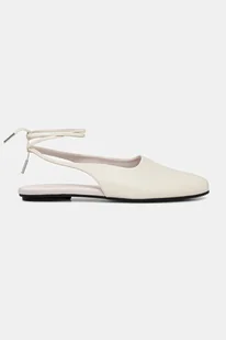 Calvin Klein baleriny skórzane BALLERINA SLING BACK LTH kolor beżowy HW0HW02655 - Baleriny - miniaturka - grafika 1