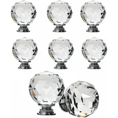 Zawiasy, okucia i inne akcesoria - Uchwyty do szuflad Crystal Ball, ozdobne okrągłe kryształowe gałki, 8 sztuk (średnica 40 mm) - miniaturka - grafika 1