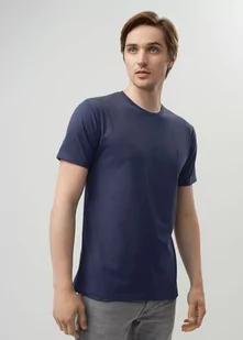 Granatowy T-shirt męski z logo - Koszulki męskie - miniaturka - grafika 1