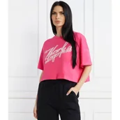 Koszulki i topy damskie - Karl Lagerfeld T-shirt | Cropped Fit - miniaturka - grafika 1