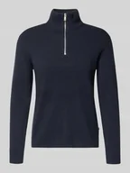 Swetry męskie - Sweter z dzianiny ze stójką i zamkiem błyskawicznym - miniaturka - grafika 1