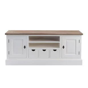 Dekoria Szafka RTV Brighton 150x40x65cm white&natural 150x40x65cm 006-140 - Szafki RTV - miniaturka - grafika 1