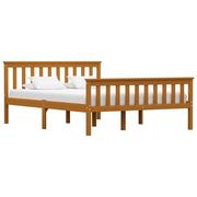 Łóżka - vidaXL Rama łóżka, miodowy brąz, lite drewno sosnowe, 140 x 200 cm - miniaturka - grafika 1