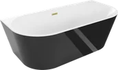 Wanny - Mexen Oval wanna wolnostojąca przyścienna 180 x 80 cm, biała/czarna, przelew złoty szczotkowany - 52671808075-55 - miniaturka - grafika 1