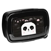 Plecaki szkolne i tornistry - Śniadaniówka Szkolna Panda Paso Czarna - miniaturka - grafika 1