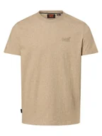 Koszulki męskie - Superdry Koszulka męska Mężczyźni Bawełna beżowy jednolity, L - miniaturka - grafika 1