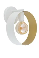 Lampy ścienne - Sigma Nowoczesny kinkiet do biura i domu HAPPY E27 60W szer. 25cm biały złoty 32307 - miniaturka - grafika 1