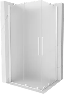 Mexen Velar Duo kabina prysznicowa rozsuwana 90x80 cm, szron, biała - 871-090-080-32-20 - Kabiny prysznicowe - miniaturka - grafika 1