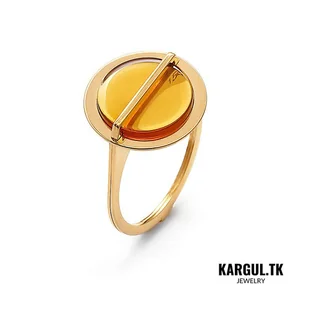 Rondo no.2 bursztyn brązowy - Pierścionki - miniaturka - grafika 1