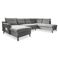 Narożniki - Jasnoszara aksamitna rozkładana sofa w kształcie litery "U" Miuform Stylish Stan, prawostronna - miniaturka - grafika 1