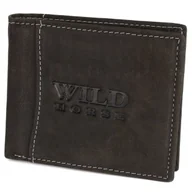 Portfele - Męski portfel skórzany  Wild Horse 18B brązowy z przeszyciami RATY 0% | PayPo | GRATIS WYSYŁKA | ZWROT DO 100 DNI - miniaturka - grafika 1