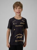 Koszulki dla dziewczynek - 4F Koszulka meczowa replika wyjazdowa z sezonu 2025/26 dziecięca 4F x Projekt Warszawa - czarna 158/164 (12-14 lat) - miniaturka - grafika 1