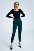 Spodnie damskie - Zielone eleganckie spodnie - Greenpoint - miniaturka - grafika 1
