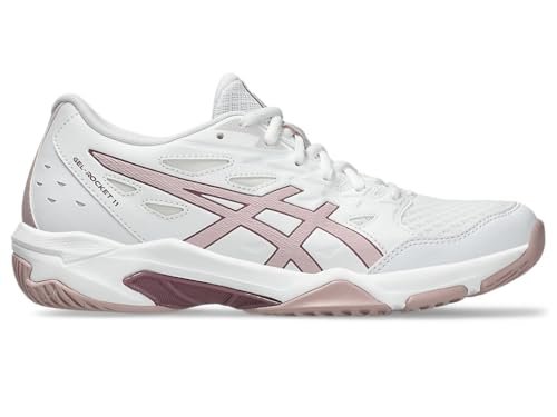 ASICS Damskie trampki Gel-Rocket 11, White Watershed Rose, 40 EU, Biały Wodoodporny Różowy, 40 EU