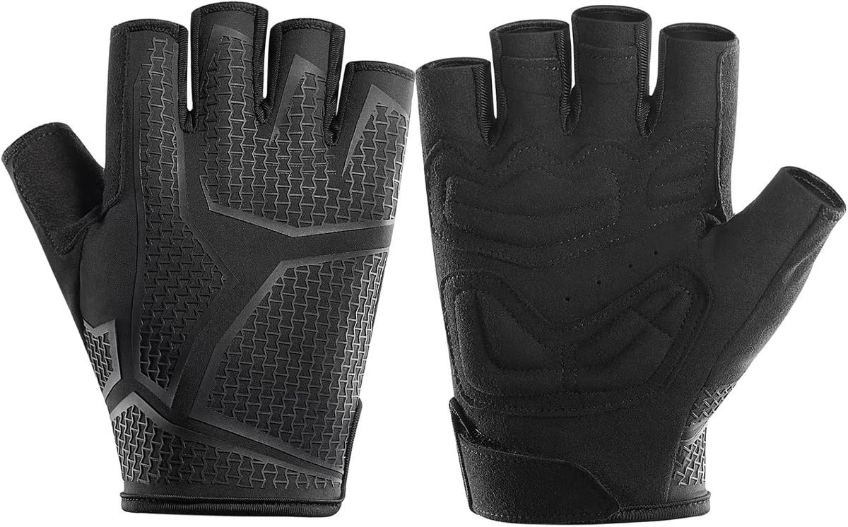 Rękawiczki rowerowe bez palców antypoślizgowe amortyzujące rozm M