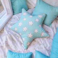 Wyposażenie pokoiku dziecięcego - Poduszka gwiazdka miętowo-różowa pink&mint stars - miniaturka - grafika 1