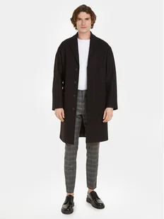 Calvin Klein Płaszcz wełniany K10K111745 Czarny Regular Fit - Płaszcze męskie - miniaturka - grafika 1