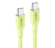 Kable USB - Reinston EK15CC65Z USB-C do USB-C SOFT 65W 1,5 m Zielony - miniaturka - grafika 1