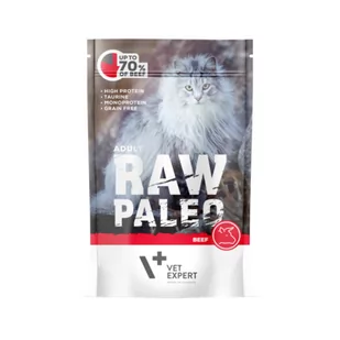 Vet Expert RAW PALEO ADULT Z WOŁOWINĄ 100g DLA KOTA - Mokra karma dla kotów - miniaturka - grafika 1