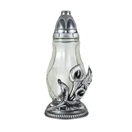 Lampiony i znicze - Znicz szklany kalie Z 436 29 x 12,5 cm 27 h srebrny - miniaturka - grafika 1