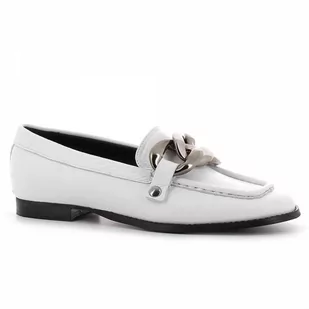Białe loafersy damskie CARINII - Carinii - Mokasyny damskie - miniaturka - grafika 1