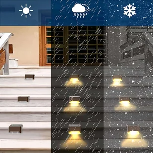 Lampa solarna ogrodowa LED na taras balkon schody balustradę z czujnikiem zmierzchu akumulator AAA czarna - Lampy ogrodowe - miniaturka - grafika 11